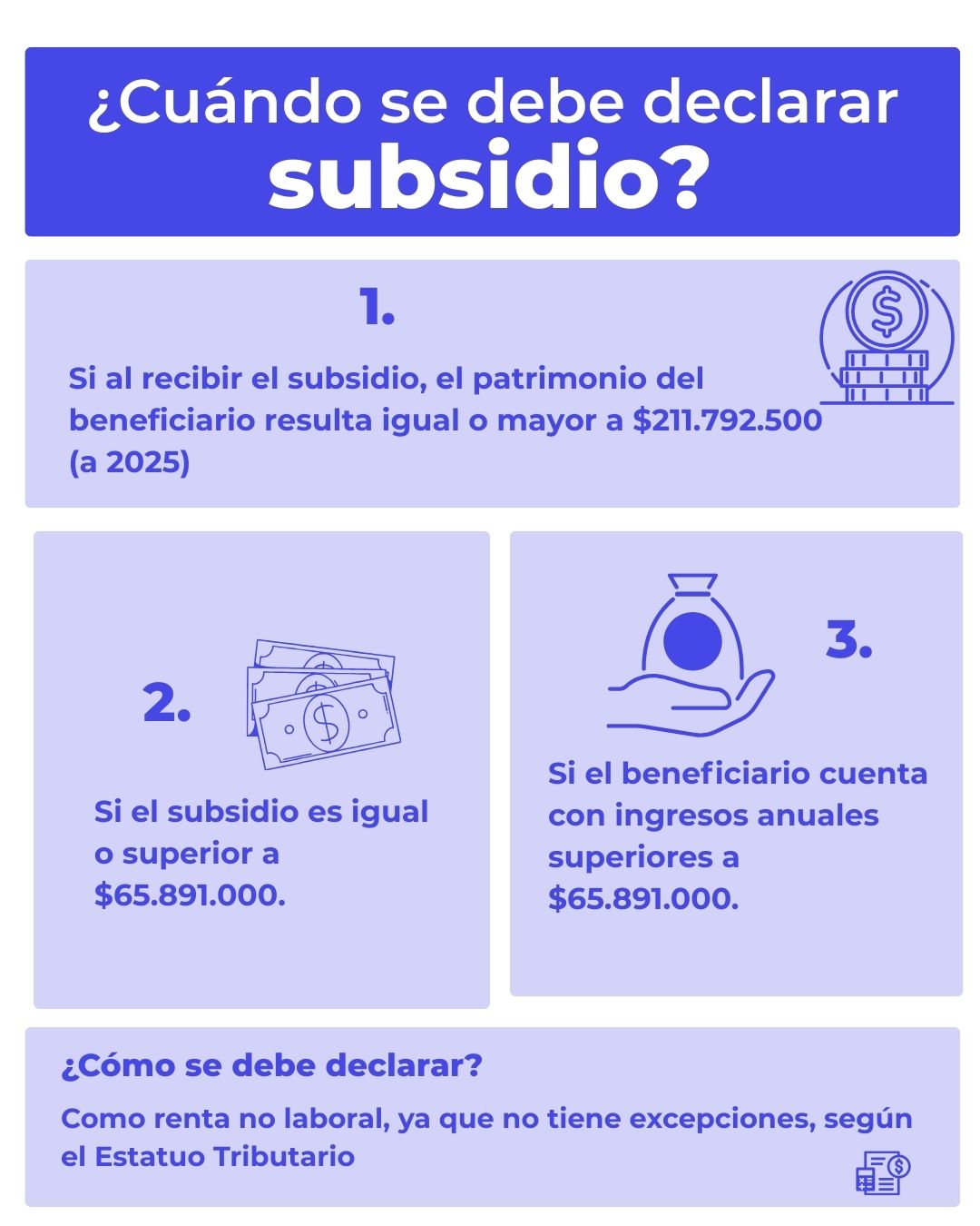 Cómo declarar un subsidio